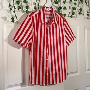 Vertical Red Striped Shirt // Perfect Condition